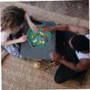 2Pcs Dice Tray Double Sided Foldable Dice Rolling Tray Velvet Hexagon Holder for Games and Other Table Games (Green + Black) view 3