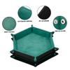 2Pcs Dice Tray Double Sided Foldable Dice Rolling Tray Velvet Hexagon Holder for Games and Other Table Games (Green + Black) view 4