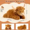 Highland Cow Stuffed Animals with Removable Microwave Heating Pad for Period Cramps Pain, Stress Relief, Weighted Stuffed Animals Lavender Scented Cow Plush for Sooth & Relax, Highland Cow Gifts view 2