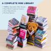 1:12 Scale Mini Desk Set with 100 Mini Books & 2 Bookshelves Miniature Dollhouse Furniture Set with Office Chair, Computer & 15+ Accessories Mini Desk Accessories for Doll House Diorama view 3