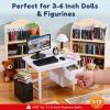 1:12 Scale Mini Desk Set with 100 Mini Books & 2 Bookshelves Miniature Dollhouse Furniture Set with Office Chair, Computer & 15+ Accessories Mini Desk Accessories for Doll House Diorama view 4
