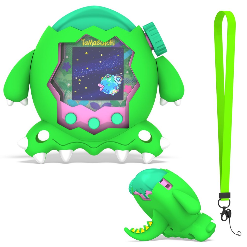 OAJ Silicone case for Tamagotchi Paradise Interactive Toy Digital Pet with Lanyard , Cute Dinosaur Cover Compatible with Tamagotchi Paradise Electronic Pet.