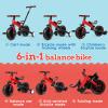 Balance Bike for Toddlers, 6-in-1 Convertible Kids Bike with Training Wheels, Toddler Tricycle to Push Bike, All-Terrain Tires & Tool-Free Fold, Learning Bicycle for Boys Girls 2-5 Years Old (Red) view 3