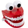BEAHING Wind-up Chattering Teeth Toy, Plastic Red Chomping Teeth with Eyes for Party view 1