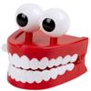 BEAHING Wind-up Chattering Teeth Toy, Plastic Red Chomping Teeth with Eyes for Party view 2
