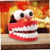 BEAHING Wind-up Chattering Teeth Toy, Plastic Red Chomping Teeth with Eyes for Party view 3