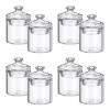 1:12 Scale Miniature Glass Jars with Lids - 8pcs Transparent Dollhouse Bottles Storage Jars Mini Glass Canister for Dollhouse Miniature Food, Terrarium Decor & Photo Props view 1