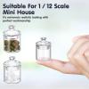 1:12 Scale Miniature Glass Jars with Lids - 8pcs Transparent Dollhouse Bottles Storage Jars Mini Glass Canister for Dollhouse Miniature Food, Terrarium Decor & Photo Props view 2