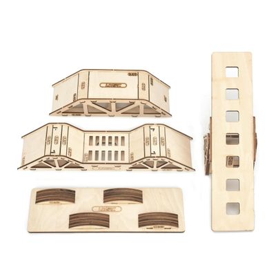 1/43 Scale RC Off-Road Climbing Track - Wooden Simulation Steep Slope & Rock Obstacles for RC Cars