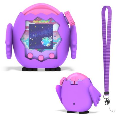 OAJ for Tamagotchi Paradise Case with Lanyard, Cute Standing Owl Silicone Protective Cover for Tamagotchi Paradise Electronic Pet.