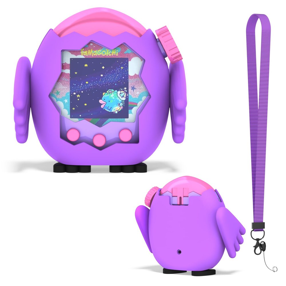 OAJ for Tamagotchi Paradise Case with Lanyard, Cute Standing Owl Silicone Protective Cover for Tamagotchi Paradise Electronic Pet.