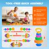 AuntyFey Kids Workout Equipment, 3 in 1 Adjustable Weight Toy Equipment for Children Pretend Play Exercise, Toddler Beginner Gym, Fitness for Birthday Gifts (Dumbbell, Barbell, Kettlebell view 3