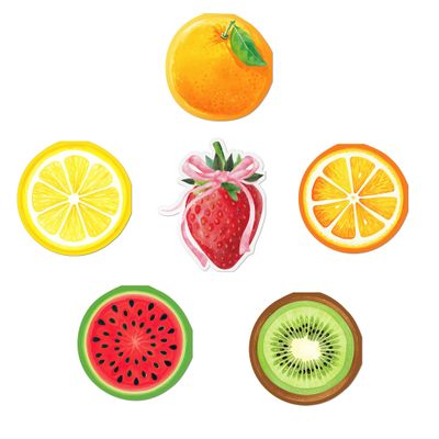 120 Pack Fruit Party Napkins - 6 Designs Watermelon, Strawberry, Lemon, Orange, Kiwi and Tropical Fruit Shapes Disposable Paper Napkins for Tutti Frutti Tropical Themed Decor, Birthdays, BBQs, Picnics