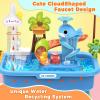 Water Table for Toddlers 1-3 with Electric Water Pump, Sand and Water Table for Kids Ages 4-8 Play Sink with Running Water & Electric Faucet, Role Play Sensory Toys view 4