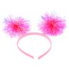 ARTIBETTER Pom Pom Headband Birthday Hair Accessories for Women, Pink Glitter Spring Ball Headband for Party, Photo Booth, New Years and Valentines Day Celebration view 1