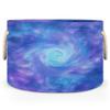 YPPAHHHH Large Storage Basket Blue Purple Halo Swirl Art Painting Round Nursery Toy Organizer Bin with Cotton Rope Handles Collapsible Laundry Hamper Blanket Basket for Living Room, 20"13" view 2