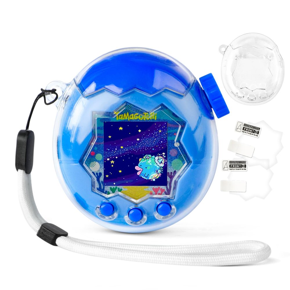 Case for Tamagotchi Paradise Electronic Pet - 2Pcs Screen Protector PC Protective Shockproof Cover with Lanyard for Tamagotchi Paradise Sleeve Toy (Clear)