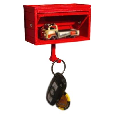 1/64 Scale Wall-Mounted Key Holder for Hot Wheels and Matchbox Cars, with Automatic Garage Door - a Fully Functional Key Chain Holder for organizing Keys and displaying Model Cars.