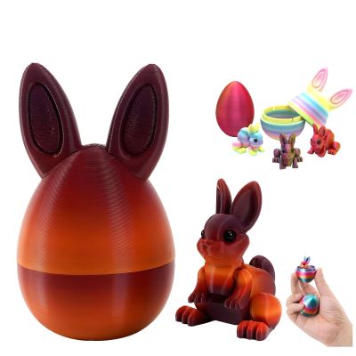 YHWABOICE Easter 3D Printing Mystery Rabbit Egg, Surprise Egg Party Favors with Bunny Inside, Holiday Decor Gifts for Gifting, Bunny Egg Easter Basket Stuffers Gifts for Kid & Adults (#15)