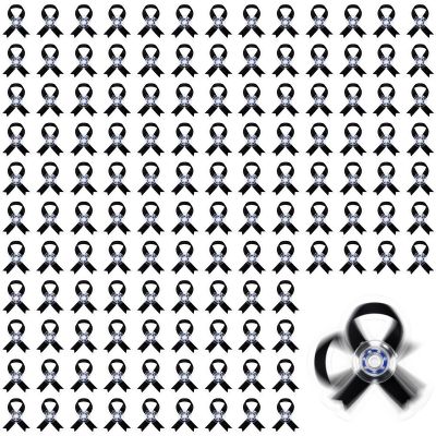 Arrowbash 100 Pcs Black Ribbon Fidget Spinners Bulk Melanoma Skin Cancer Awareness Acrylic Fidget Spinners Sleeping Disorder Awareness Gifts for Charity Public Social Event Graduation Funeral Memorial
