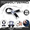 Arrowbash 100 Pcs Black Ribbon Fidget Spinners Bulk Melanoma Skin Cancer Awareness Acrylic Fidget Spinners Sleeping Disorder Awareness Gifts for Charity Public Social Event Graduation Funeral Memorial view 4
