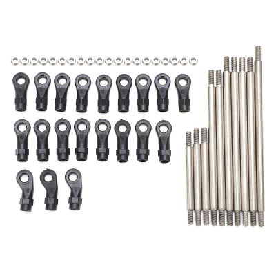 RC Metal Link Tie Rod Pull Rod with End Ball Set Stainless Steel Assembly for 313mm Wheelbase 1/10 RC Car