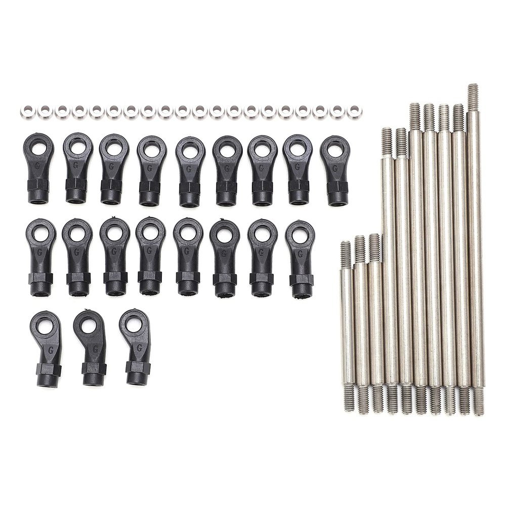 RC Metal Link Tie Rod Pull Rod with End Ball Set Stainless Steel Assembly for 313mm Wheelbase 1/10 RC Car