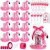 12 Set Flamingo Teacher Appreciation Gifts for Women with Flamingo Straws Inflatable Drink Holder Opp Bags Thank You Card Ribbon for Summer Teacher Graduation End of Year Back to School Party Favors view 1