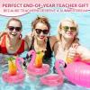 12 Set Flamingo Teacher Appreciation Gifts for Women with Flamingo Straws Inflatable Drink Holder Opp Bags Thank You Card Ribbon for Summer Teacher Graduation End of Year Back to School Party Favors view 4