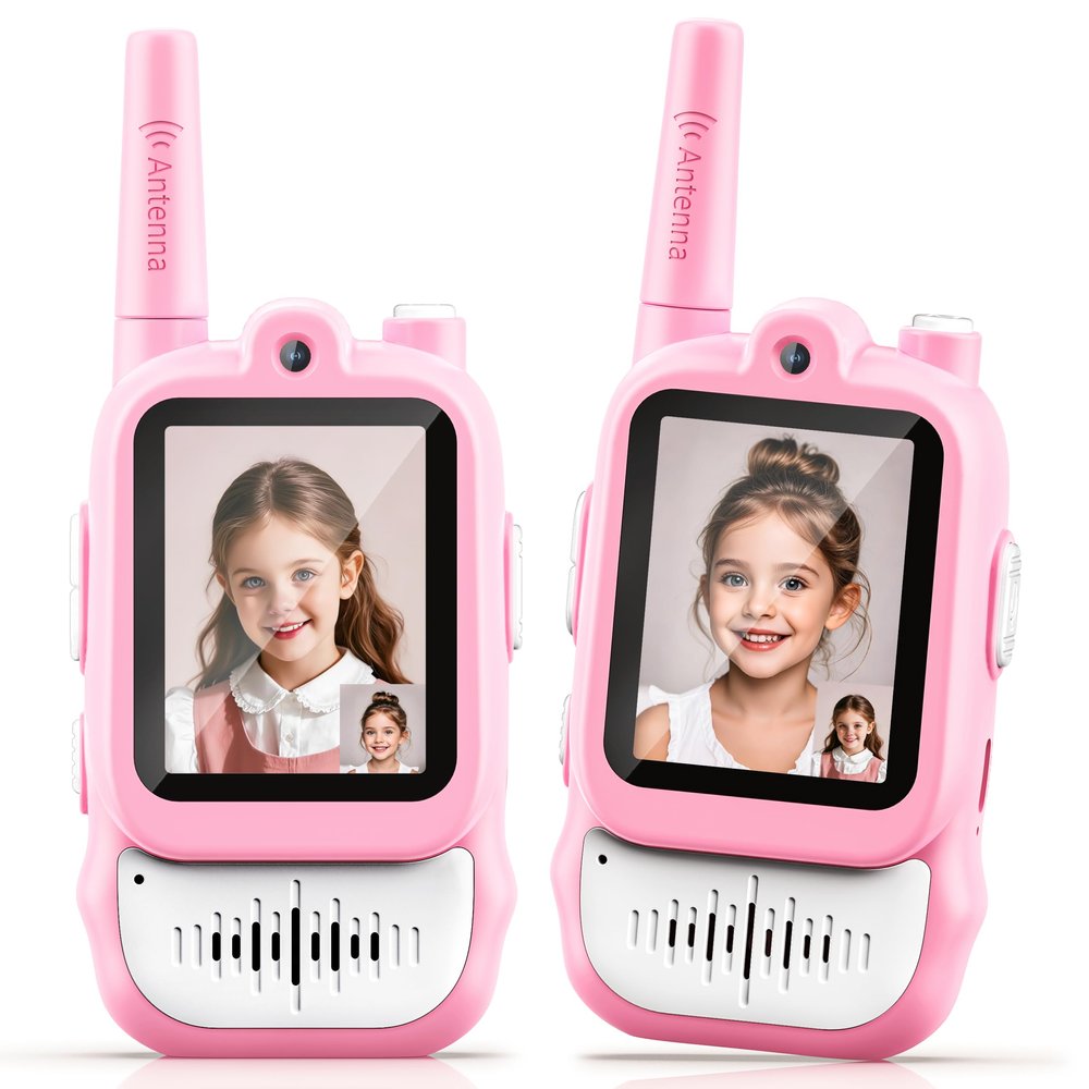 Lapare Kids Video Walkie Talkies, 2-Way Rechargeable Walkie Talkies with Screen, HD Real-time Video Outdoor Toys for Toddlers, for Boys 3 4 5 6 7 8+