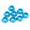 Aluminum Alloy Cup Head Screw Gasket Set Precision CNC Machined M4 Washers for 1/10 Scale RC Model Cars Blue or Imitation Titanium 8 Pieces (Blue) view 1