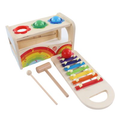 CFTGIW Hammering Pounding Xylophone Toy Educational Wooden Xylophone Ball Toys for Kids Boys Girls Toy Two a One Makes Only Multifunctional Hammering Not Also