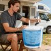 2-in-1 Mini Washing Machine and Spin Dryer | Portable Hand-Crank Laundry Basket | No Electricity Needed | Suction Cup Base for Camping,Caravans | Holds up to 4.4lbs Sky Blue view 3