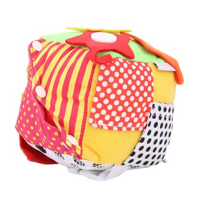 CFTGIW Multifunctional Cloth Cubic Learning Toy with Zipper Button Buckle Shoelace The Can of Easily Untied and Development Promote The Through Hands Practice Baby ToyCloth (Colorful)