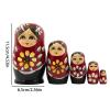 Russian Nesting Dolls 5 Pieces Wooden Girls Stacking Dolls for Kids Home Room Decoration Gift view 2