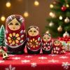 Russian Nesting Dolls 5 Pieces Wooden Girls Stacking Dolls for Kids Home Room Decoration Gift view 3