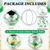 12 Pcs Graduation Beach Balls 16 Inch Class of 2026 Inflatable Green Glitter Beach Ball Large Congrats Grad PVC Confetti Pool Balls for 2026 Graduation Party Decor Summer Swimming Pool Party Supplies view 2