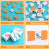 2026 American Mahjong Set Complete with Blue Carrying Bag, 160 Orange Mahjong Tiles, 4 All-in-One Transparent Mahjong Racks with Pushers, Majiang Tile Set view 4