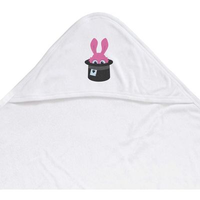 Azeeda 'Rabbit Peeking Magician Hat' Baby Hooded Towel (HT00040747)