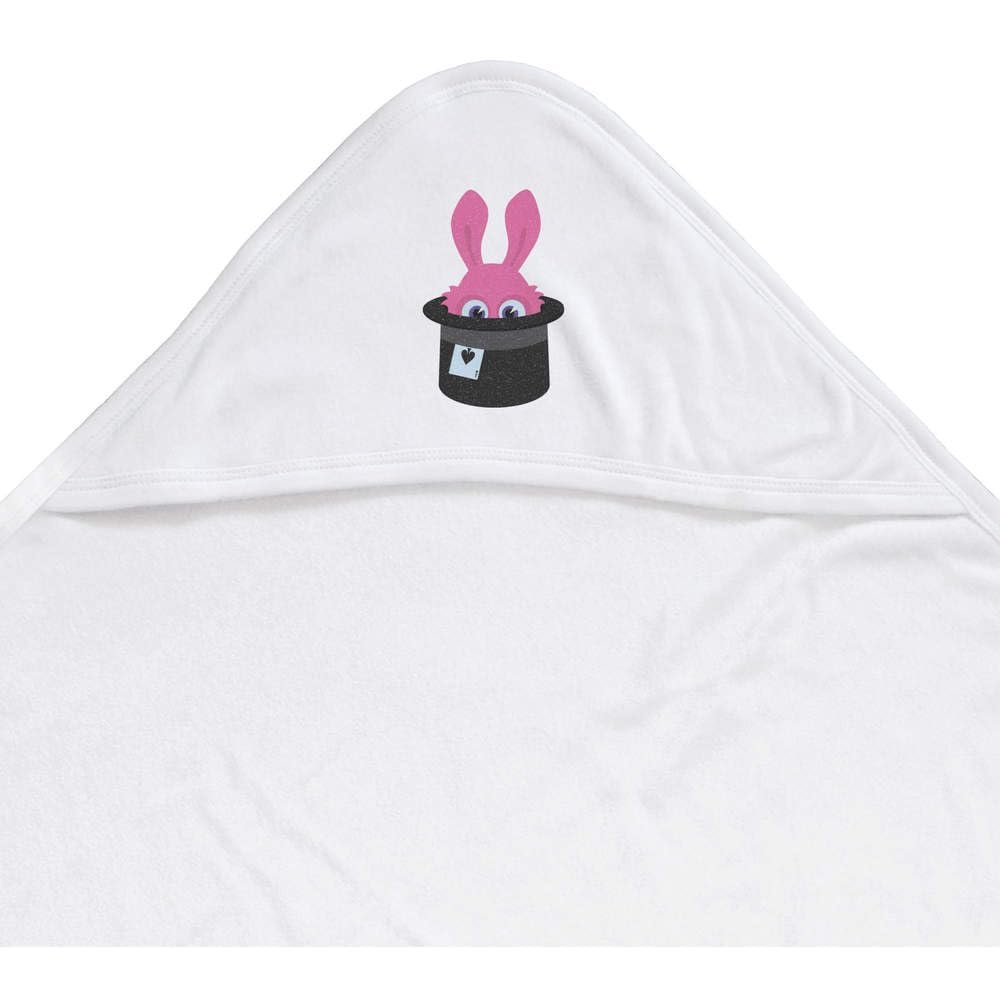 Azeeda 'Rabbit Peeking Magician Hat' Baby Hooded Towel (HT00040747)