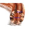 Copper Fin Plate Strip Heat Sink for Heating Dissipation Hollow ID6 8 10 12 15 20 30MM Height 6MM Length 1M for Pipe(ID8mm) view 4