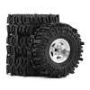 1.9" Pre-Assembled Beadlock Wheels and Tires 118mm (4.65in) for SCX10 TRX4 1/10 RC Crawlers Aluminum Rims, Soft Rubber Tires with Foam Inserts, Easy-Install Upgrade Parts (Silvery) view 1