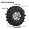 1.9" Pre-Assembled Beadlock Wheels and Tires 118mm (4.65in) for SCX10 TRX4 1/10 RC Crawlers Aluminum Rims, Soft Rubber Tires with Foam Inserts, Easy-Install Upgrade Parts (Silvery) view 4