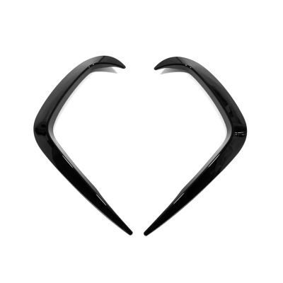 2PC Front Fog Light Trim Cover Frame Fog Lamp Eyebrow Spoiler Wind Knife ABS Self-Adhesive Compatible with BYD Atto3 Yuan Plus Accessories(Black)