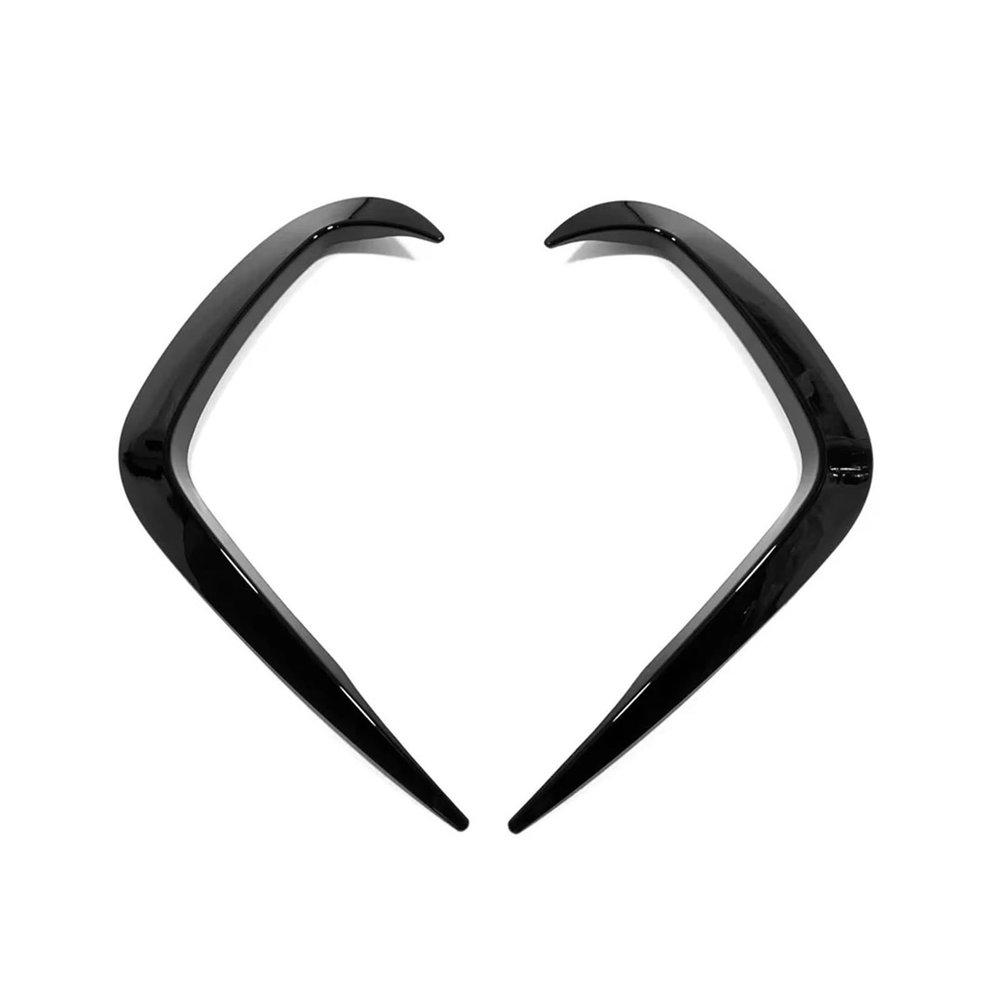 2PC Front Fog Light Trim Cover Frame Fog Lamp Eyebrow Spoiler Wind Knife ABS Self-Adhesive Compatible with BYD Atto3 Yuan Plus Accessories(Black)