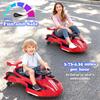 12V Electric Wiggle Car with Pedal, Rechargeable 2-in-1 Swing Car, Drifting Car with Backrests, Anti-Rollover, Spray, Flashing Lights, Music, Bluetooth, for Ages 3 and Up, 150 lbs (Red) view 4