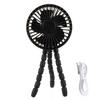 FUNNETOYU Portable Stroller Fan with Mini Tripod Clip, Black, USB Rechargeable Multi-function Cooling Fan for Outdoor Travel and Office Use view 1