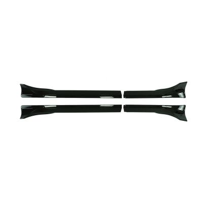4 PCS Car Side Skirt Extension Compatible with Tesla Model Y 2020-2024 Body Kit Splitter Spoiler Glossy Black Carbon Fiber Style Accessories(Gloss Black Style)
