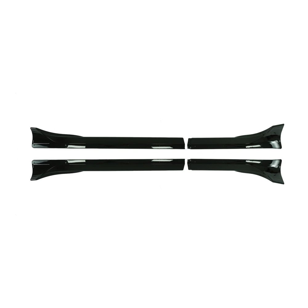 4 PCS Car Side Skirt Extension Compatible with Tesla Model Y 2020-2024 Body Kit Splitter Spoiler Glossy Black Carbon Fiber Style Accessories(Gloss Black Style)