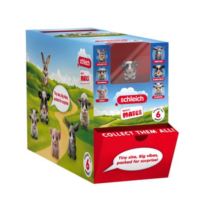 Schleich Mini Mates - 24Ct Collectable Mini Mates Blind Bags Set - Cute Collectible Figurine Blind Box Set - Social Emotional Learning Toys - Individually Wrapped Party Favors for Kids Ages 3+ | 70679